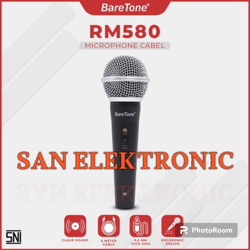 Microphone Kabel BareTone RM580 Original MIC KABEL Terbaik
