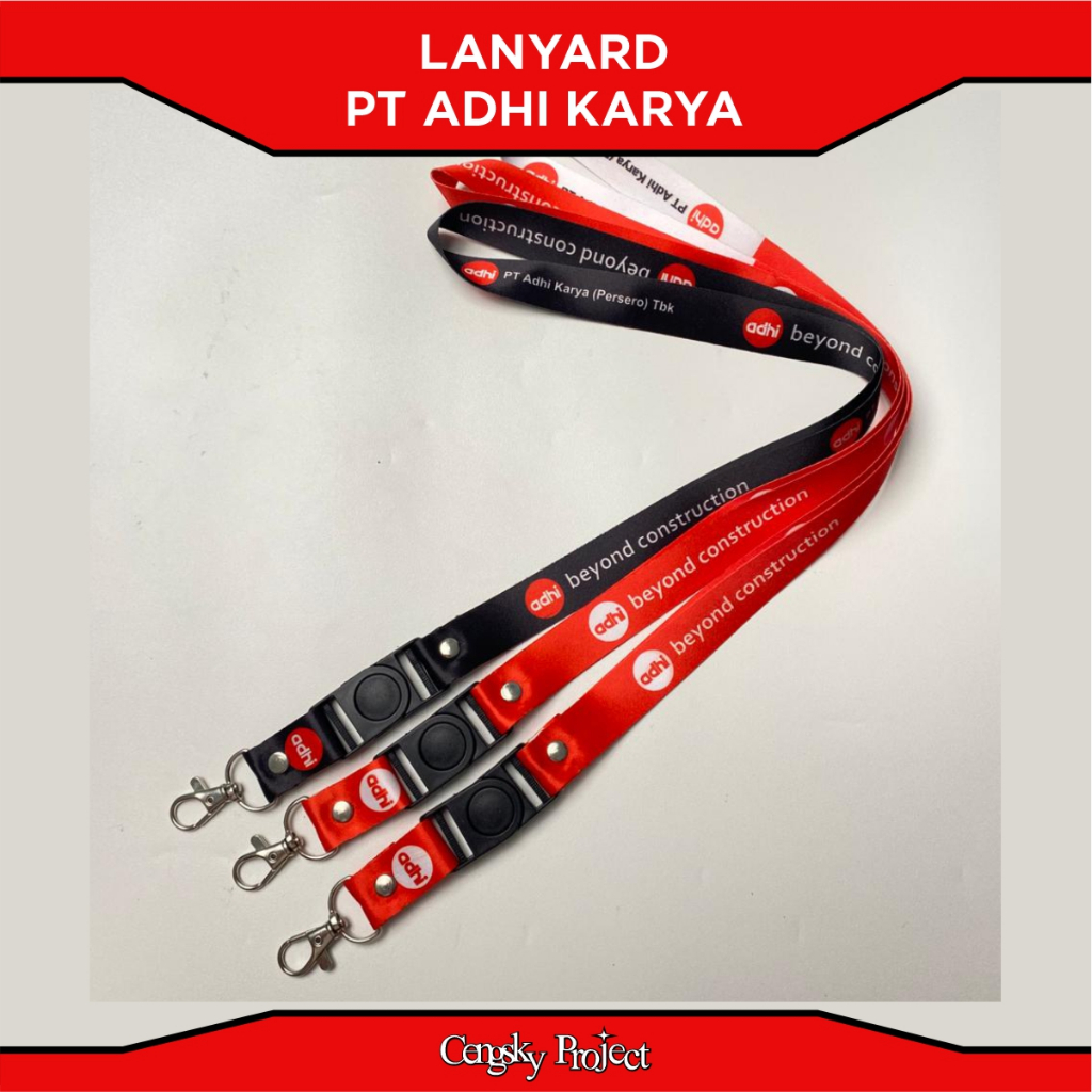 

Tali ID Card PT Adhi Karya Lanyard Printing Full Colour READY STOK