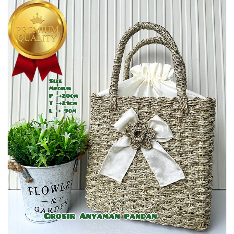 

TAS RARA KOTAK PITA tas anyaman pandan tas parcel tas hampers souvenir aesthetic goodiebag