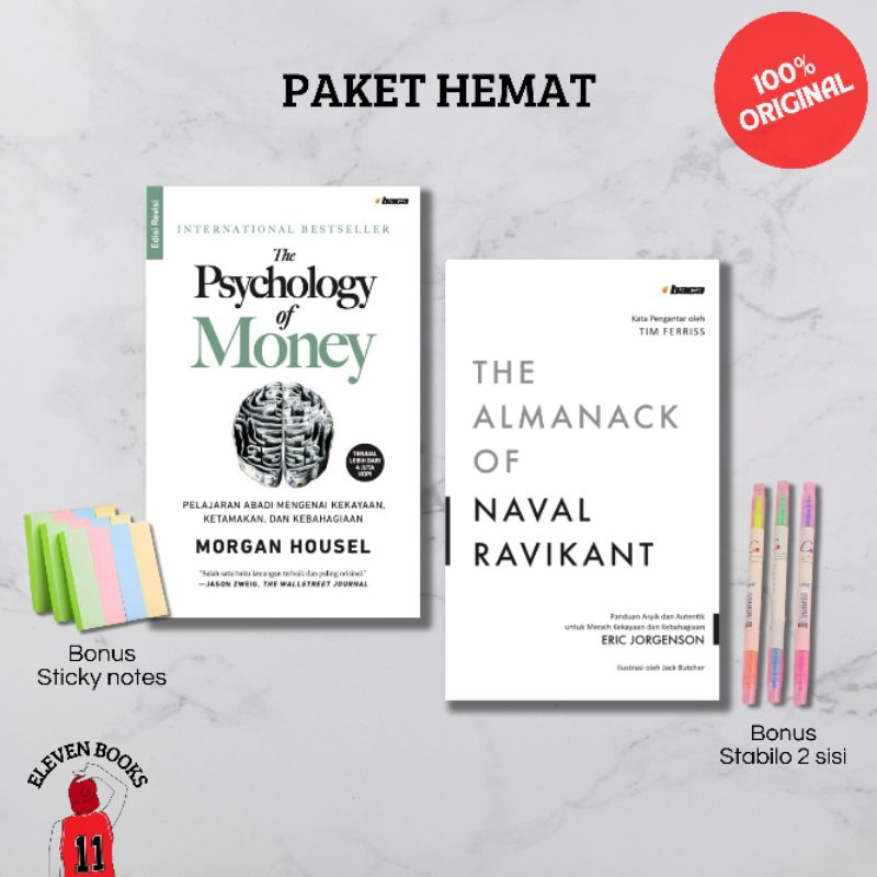 Eleven Books Paket Hemat Buku Terjemahan The Psychology of Money & The Almanack of Naval Ravikant