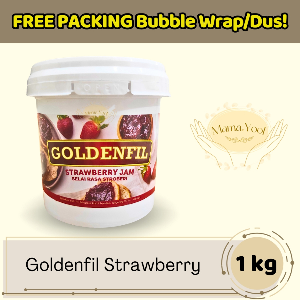

GFD MAMA.YOOL - Goldenfil Strawberry 1 kg FREE PACKING / Filling Topping Roti / Selai Buah