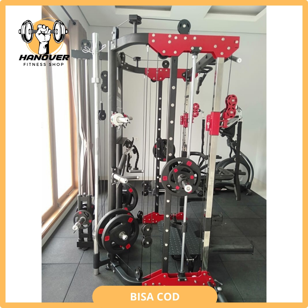 Smith machine OPTIMOVE M-800 Cable Crossover Smith Machine Bench Press Squat Rack IMPORT [BERGARANSI