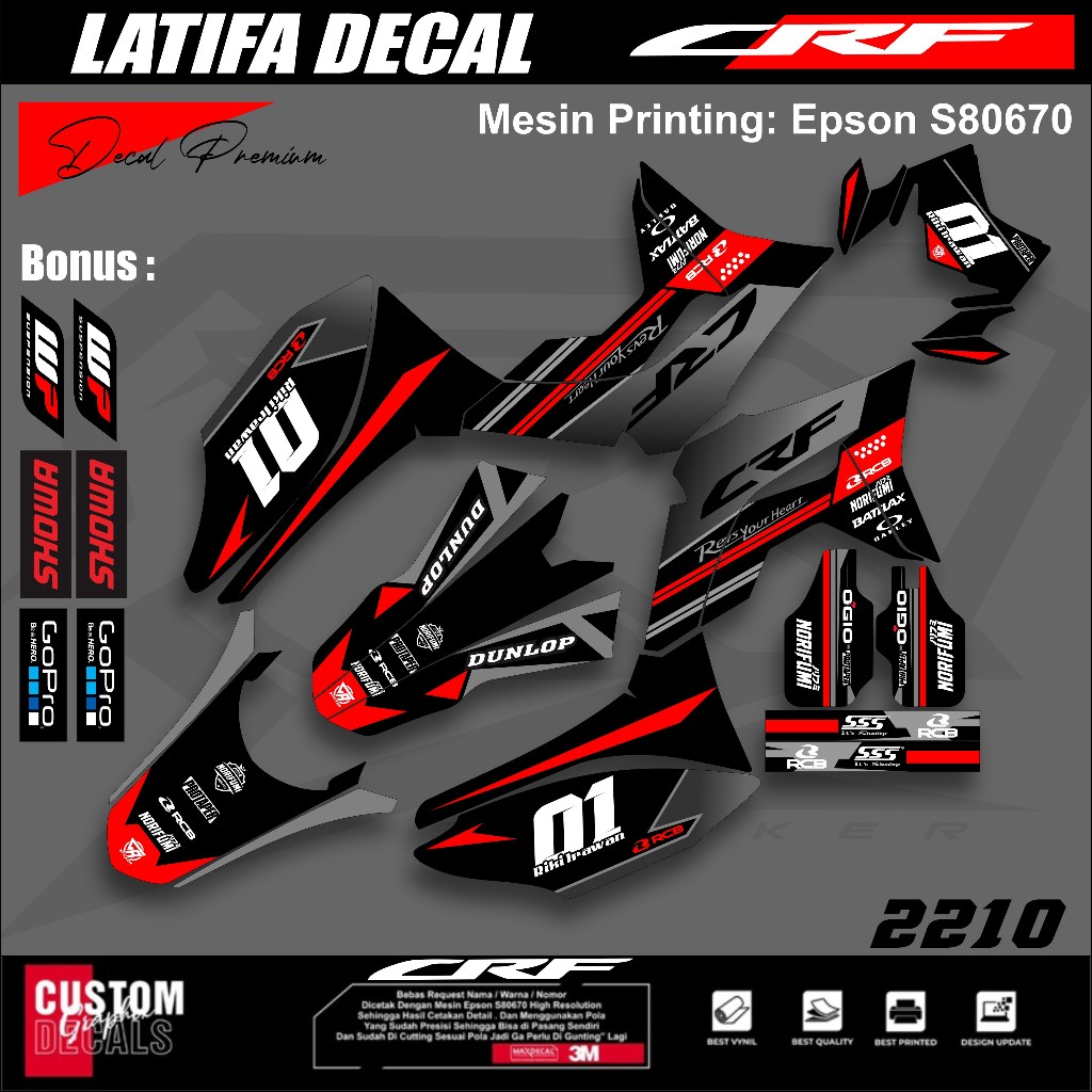 Decal Stiker MOTOR CRF 150 L FULL BODY - Dekal Stiker Honda CRF 150L full body KEREN
