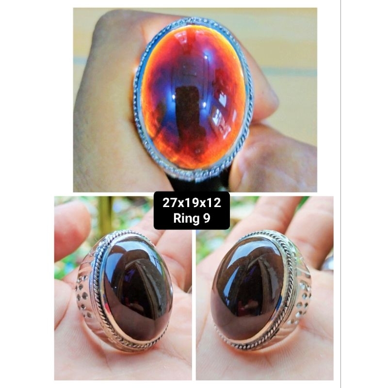 cincin pria natural akik yaman wulung jumbo