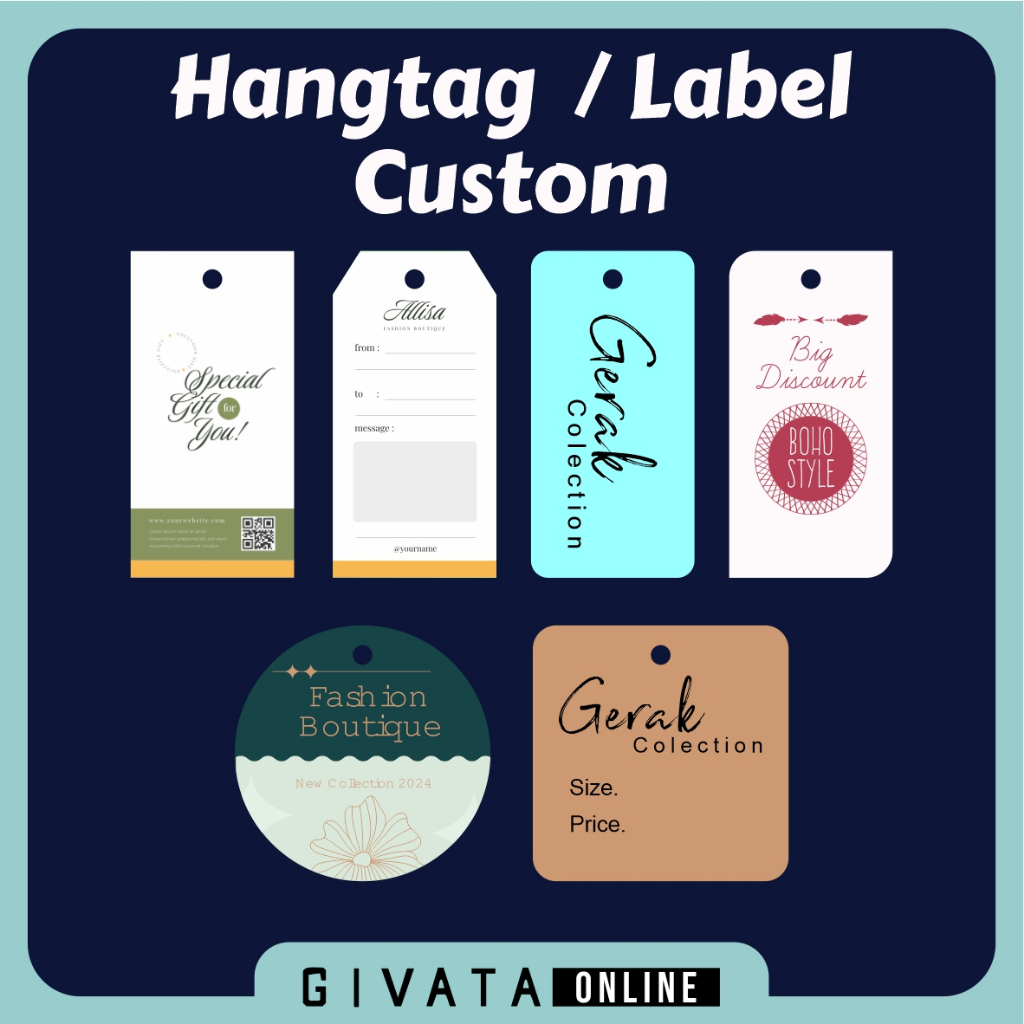 

Hang Tag Custom ( FREE TALI RAMI 1METER)