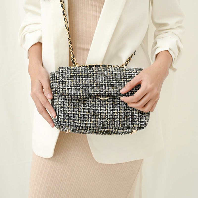 LAVE - RÊVE TWEED CLASSIC FLAP BAG - TAS SELEMPANG WANITA
