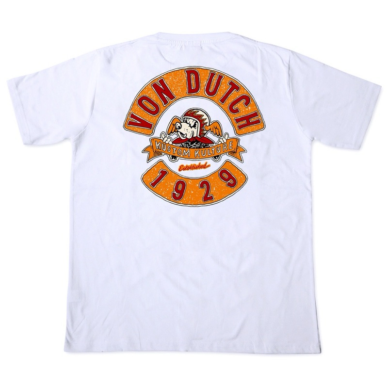 [ Berkualitas ] Von Dutch Putih Tshirt - VDT007 Kaos Atasan Unisex