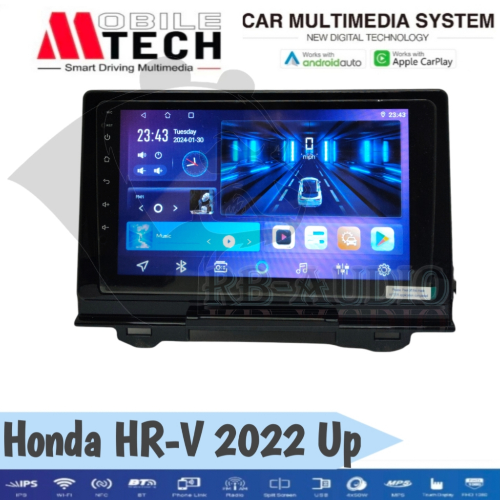Head Unit Android Mtech Carplay For Honda Hrv 2022 up 9 inch Soket pnp