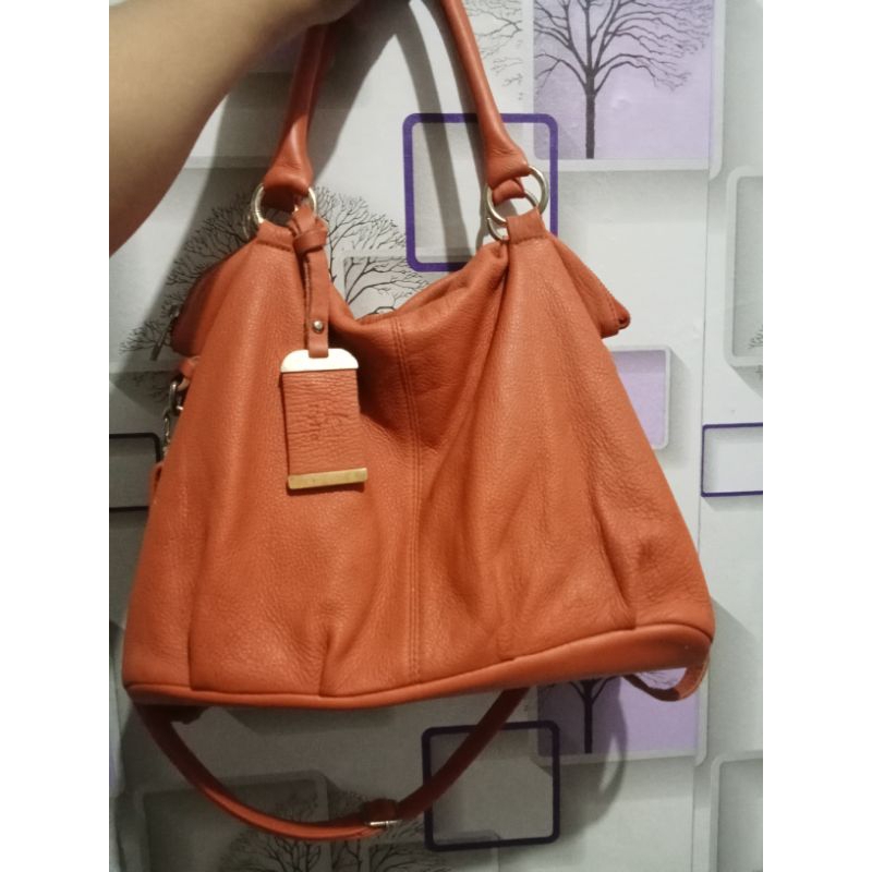 Preloved Tas kulit asli wanita orange