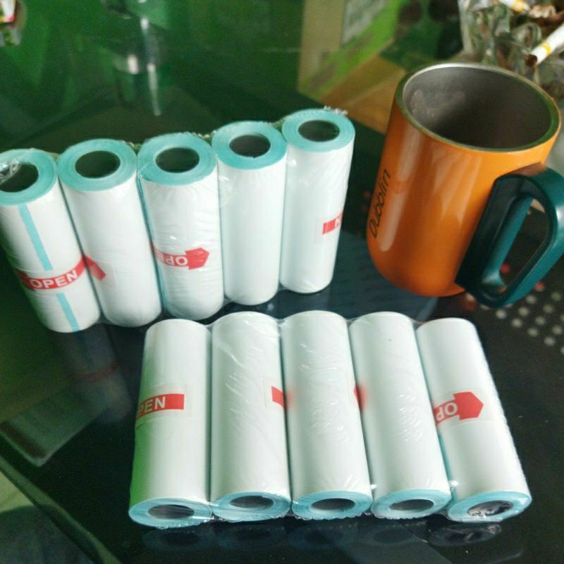 

Kertas Stiker Thermal 80x30 mm panjang kertas 5 meter. Sticker thermal 80