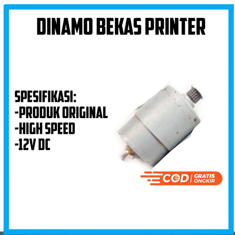 Dinamo Bekas Printer Dc 12V Pakai adaptor. Sudah di tes