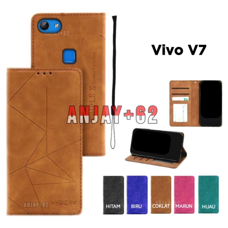 Casing Dompet Magnet untuk Vivo V7 /1718 FLip Case Cover Leather PU