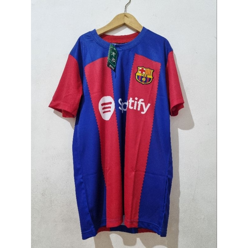 Jersey bola klub eropa warna merah- biru printing terbaru