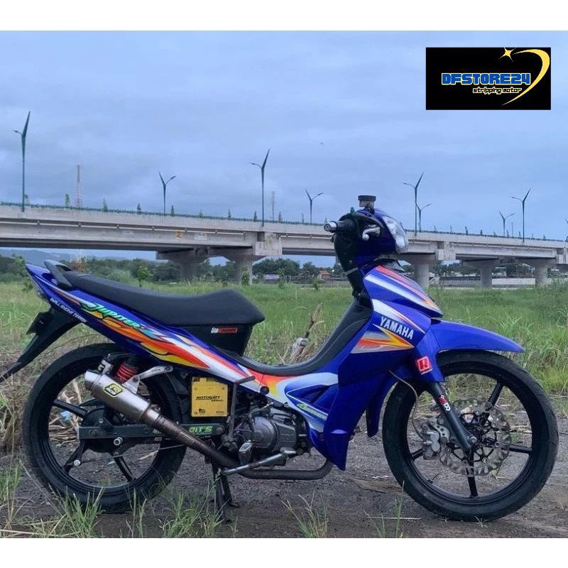 striping Lis Stiker motor jupiter z 2005 biru silver