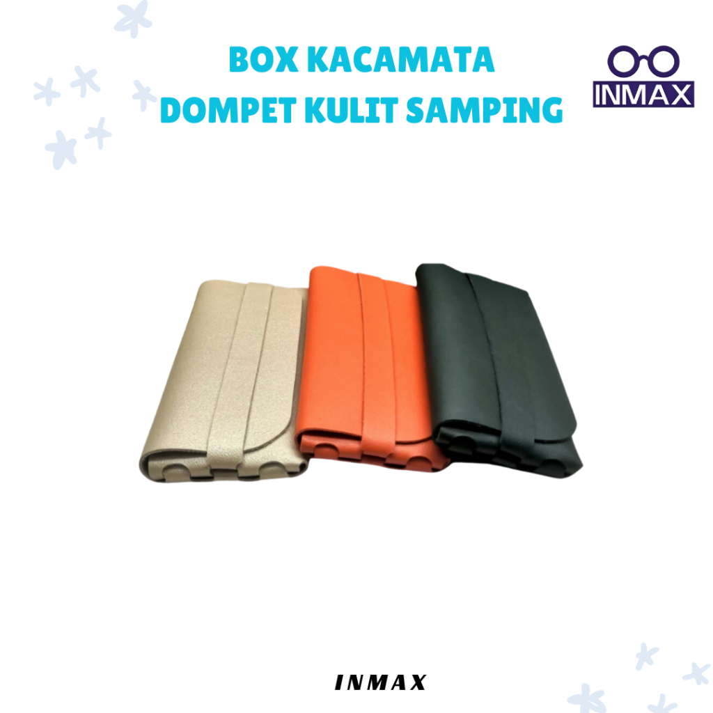 BOX KACAMATA/KOTAK KACAMATA/TEMPAT KACAMATA/ DOMPET KULIT SAMPING