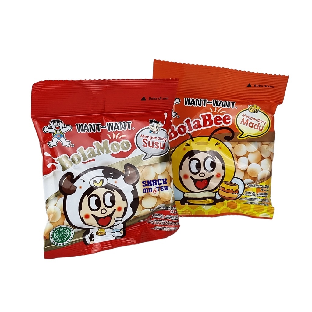 

[SNACKS] Snack Cookies Anak Want Want Bolamoo Bolabee Susu/Madu 45gr