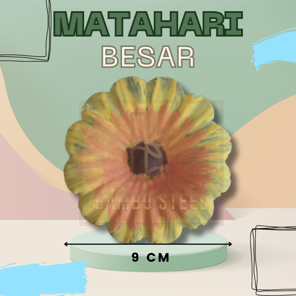 Ornamen Aksesoris Pagar Besi Motif Bunga Matahari Besar Plat Besi