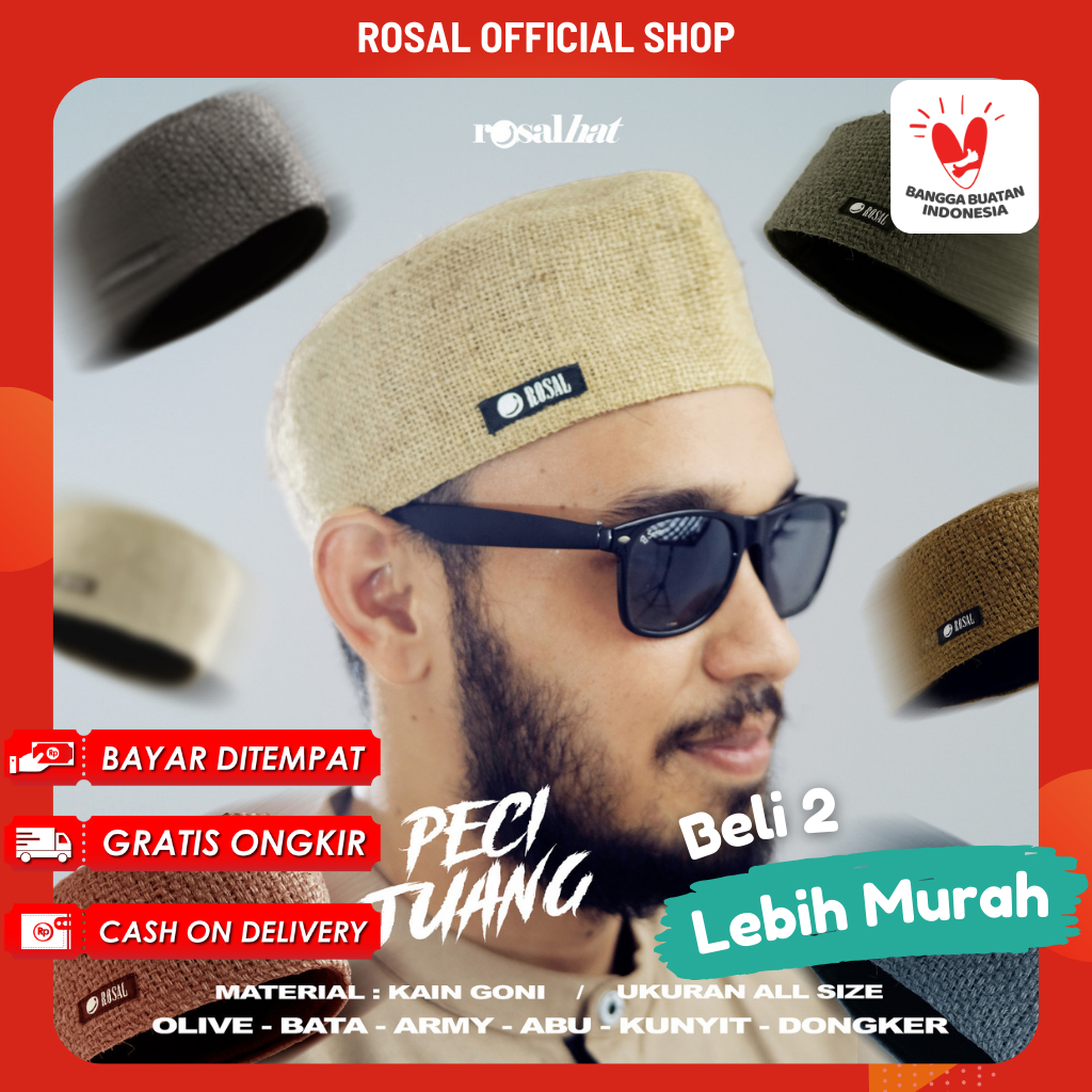Peci Kopiah Solat Dewasa Nasional Pejuang Pahlawan Veteran No 5 6 7 8 Goni by Rosal
