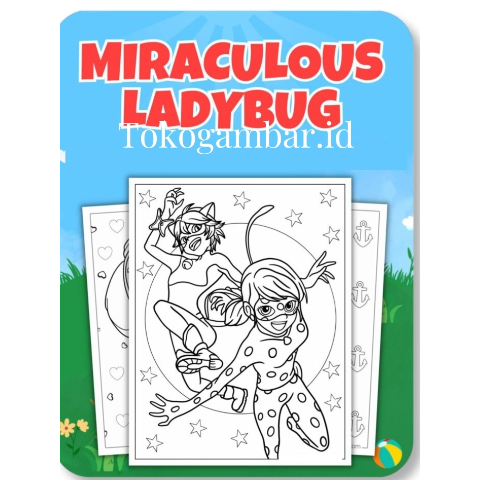 

ID017 Miraculous Ladybug Coloring Pages - Buku Mewarnai Anak TK SD