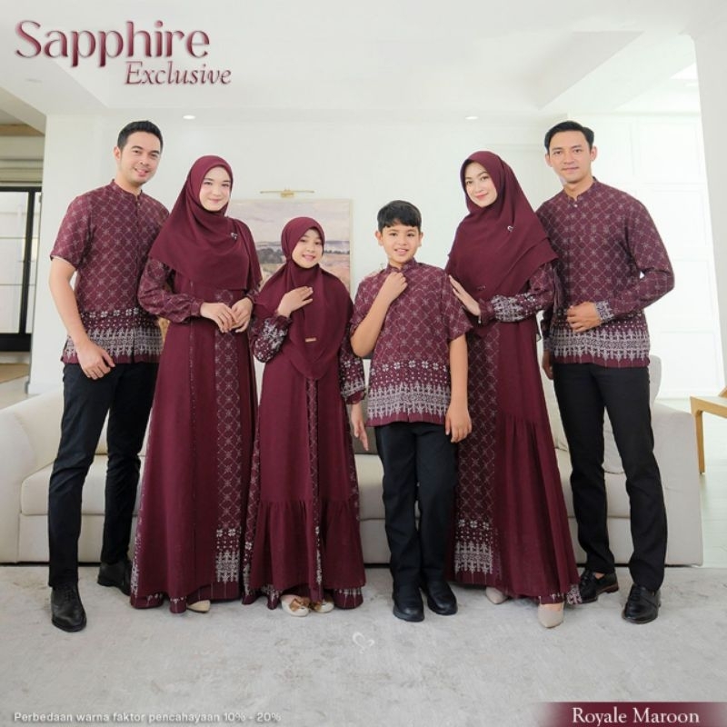 Sarimbit Sapphire (Royal Maroon) Couple Family