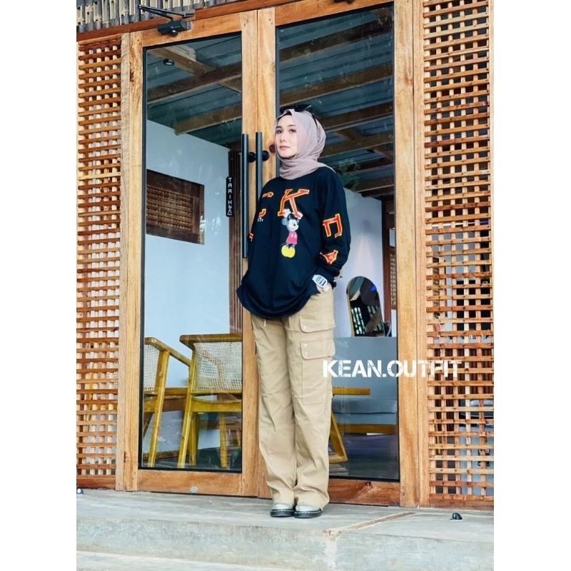 Oversize micky Hitam by kean outfit/Atasan oversize