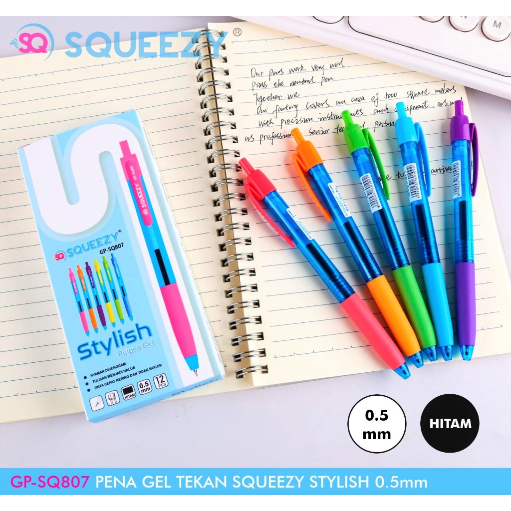 

Pulpen Gel Cetek SQUEEZY SQ-807 (1pack isi 12)