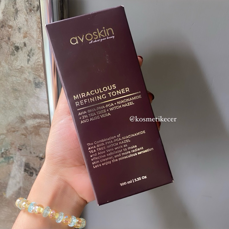 TONER EKSFOLIASI AVOSKIN MIRACOLOUS REFINING TONER 100ML AHA BHA PHA Eksfoliasi kulit Toner Wajah