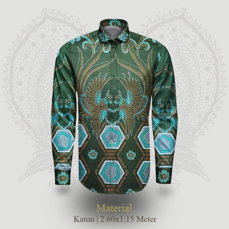 Kain Batik Tulis Katun Pola Kemeja Pria Motif Sawunggaling C1030