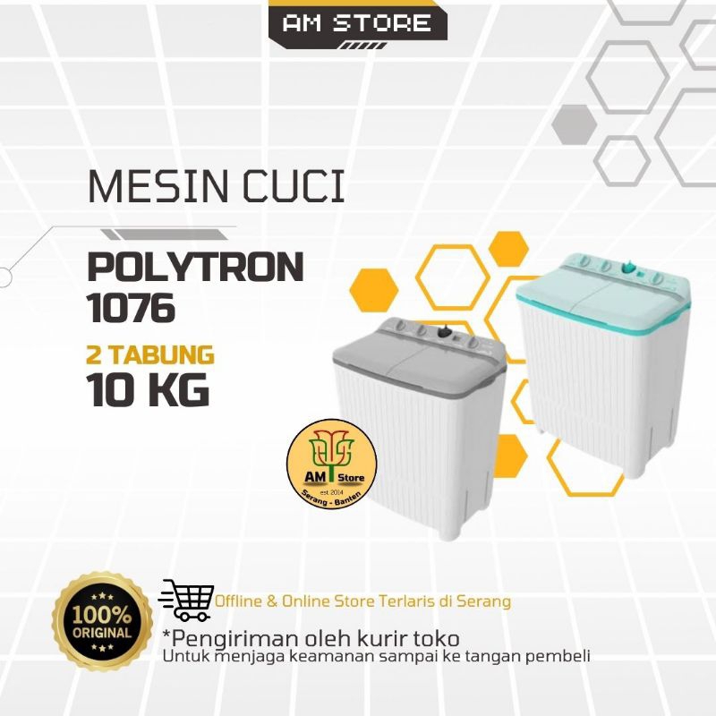 Mesin Cuci Polytron 1076 10kg (2 Tabung)