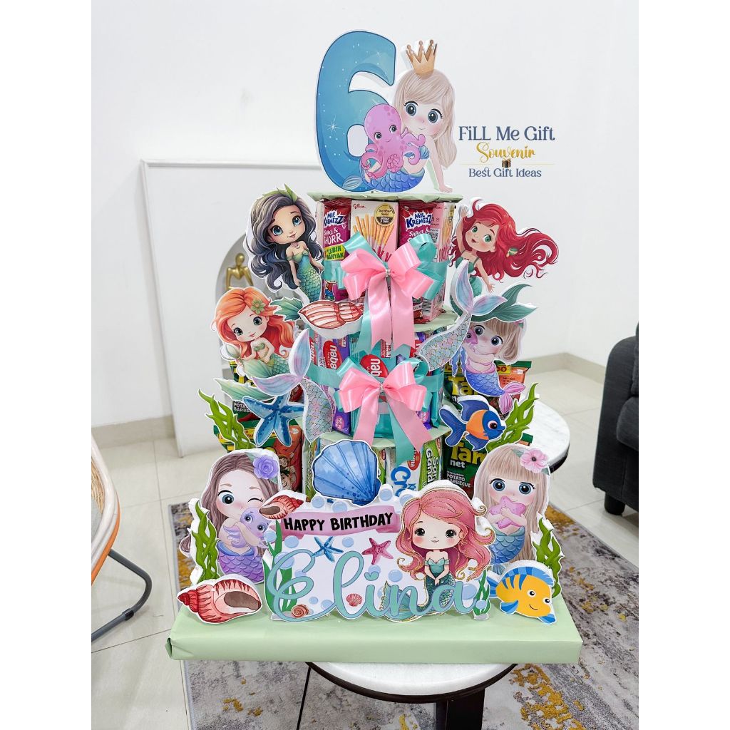 

Mermaid - Jumbo Snack Tower Birthday / Snack Tart Ulang Tahun
