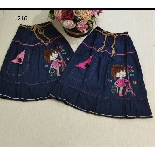 ROK JEANS ANAK PEREMPUAN PANJANG 6-7-8 tahun