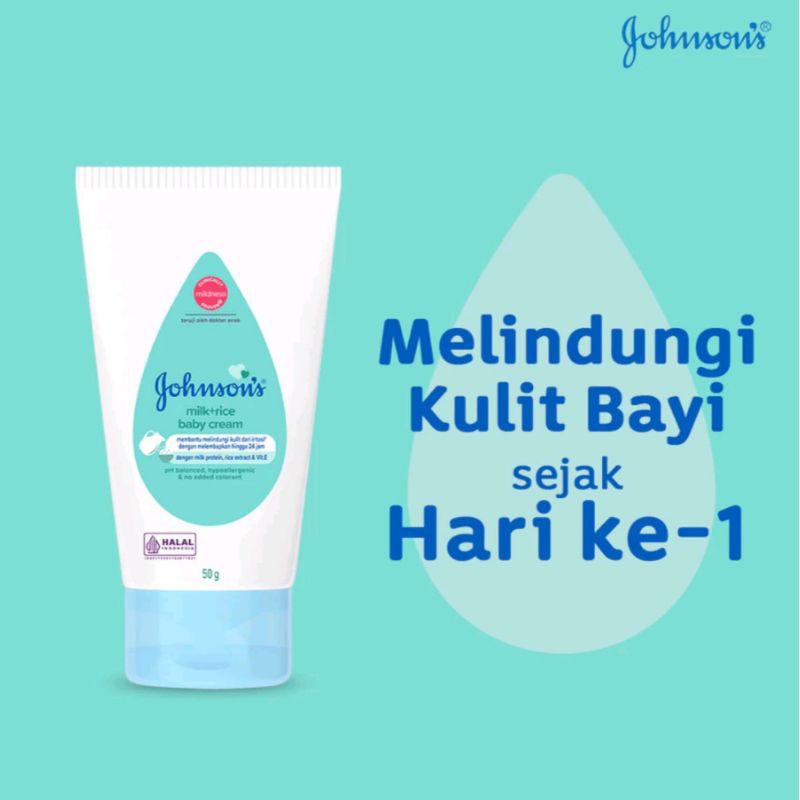 Johnsons Baby Cream Milk + Rice 50g