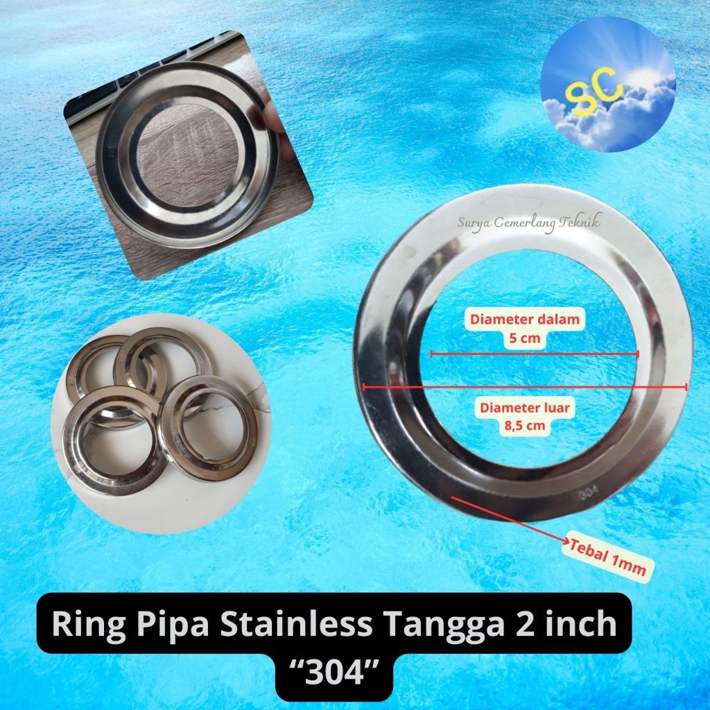 Tapak Pipa Ring pipa stainless 2" inch "304"