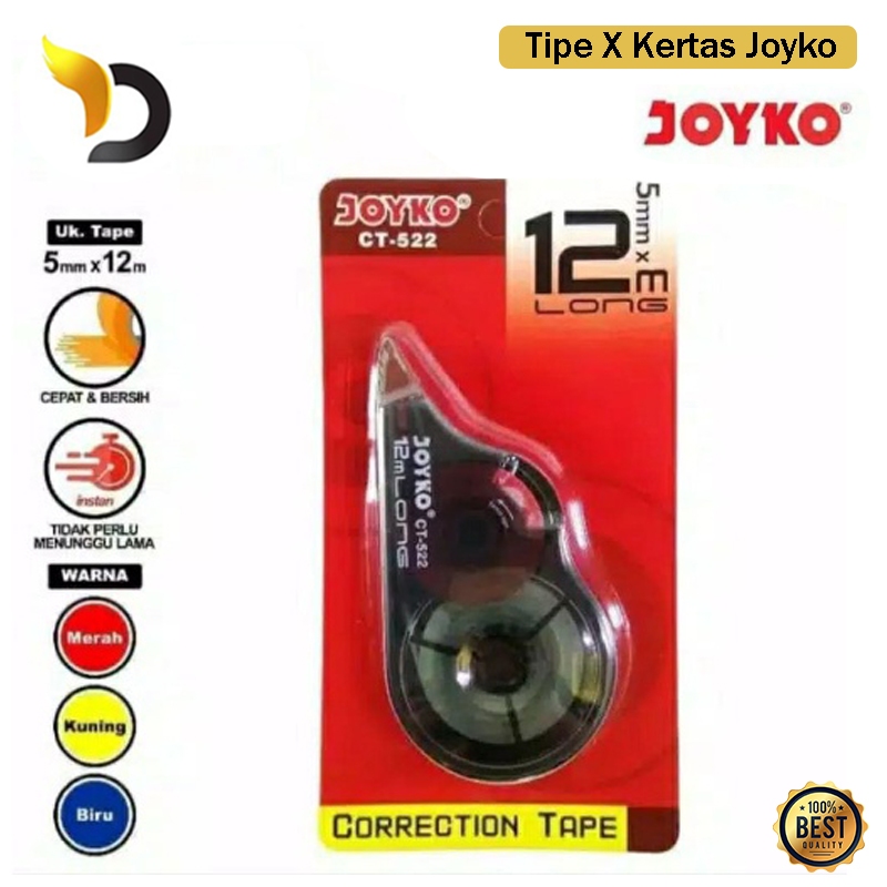 

Tipe X Roll Joyko Correction Tipe X Kertas Premium Multifungsi Panjang 12 Meter