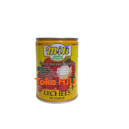 

Mili lychee kaleng 565gr leci kaleng (per dus)