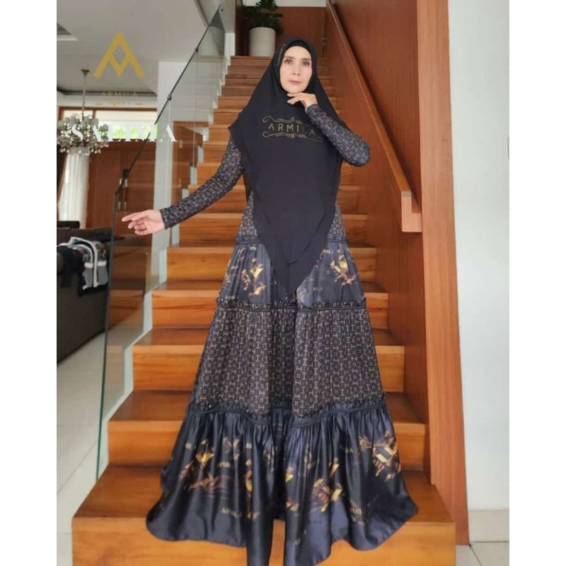 [ARMILA SYAR'I] GAMIS SYARI TERBARU / DRESS SET PRINTING " SYAFIYA - SALIMA " By Armila Syar'i