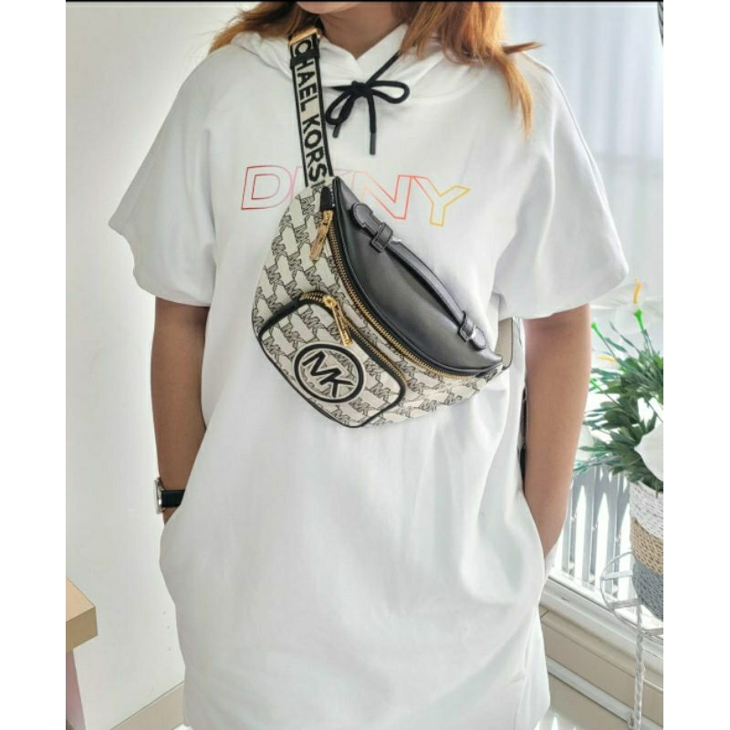 Ready mk erin xs beltbag xbody canvas mix leather.35S3GERCOJ Black 14-25x15cm