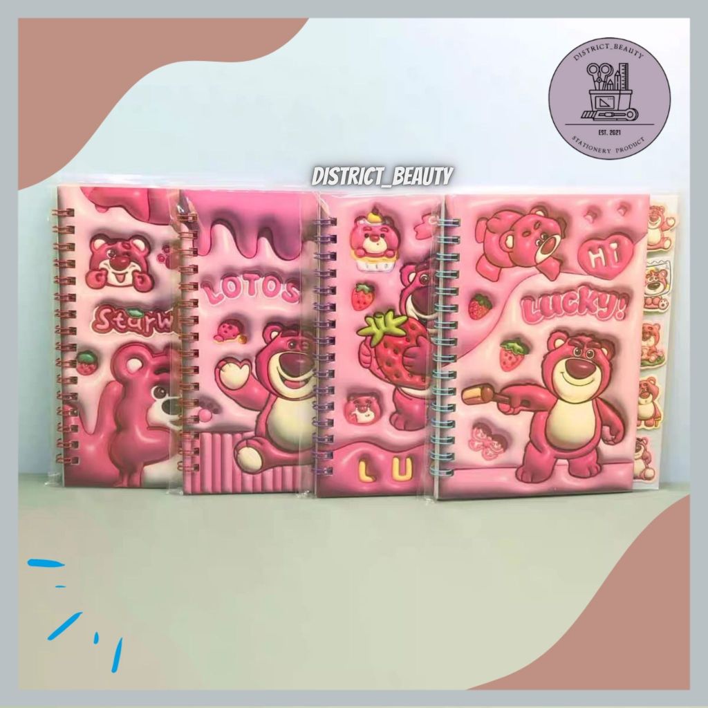 

BUKU STIKER LOTSO CY-DC NOTEBOOK STIKER SPIRAL BERUANG PINK CUTE TERMURAH