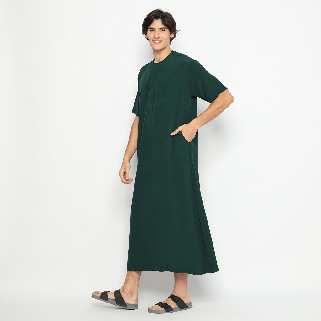 LATAHZAN   KANDAHAR 02 GAMIS  PRIA LENGAN PENDEK HIJAU BOTOL