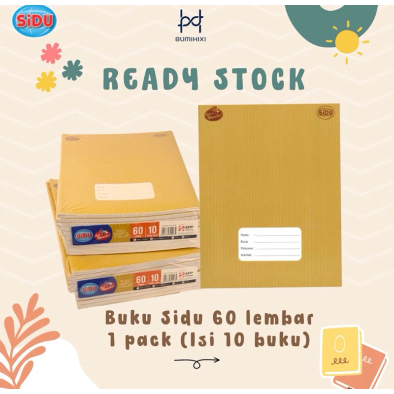 

[Ready Siap Kirim] Buku Tulis Sekolah Merk SIDU Sampul / Cover Cokelat isi 60 Lembar I 1 Pack isi 10 pcs Buku Tulis Coklat Catatan Sekolah Termurah, Tersedia Harga Grosir