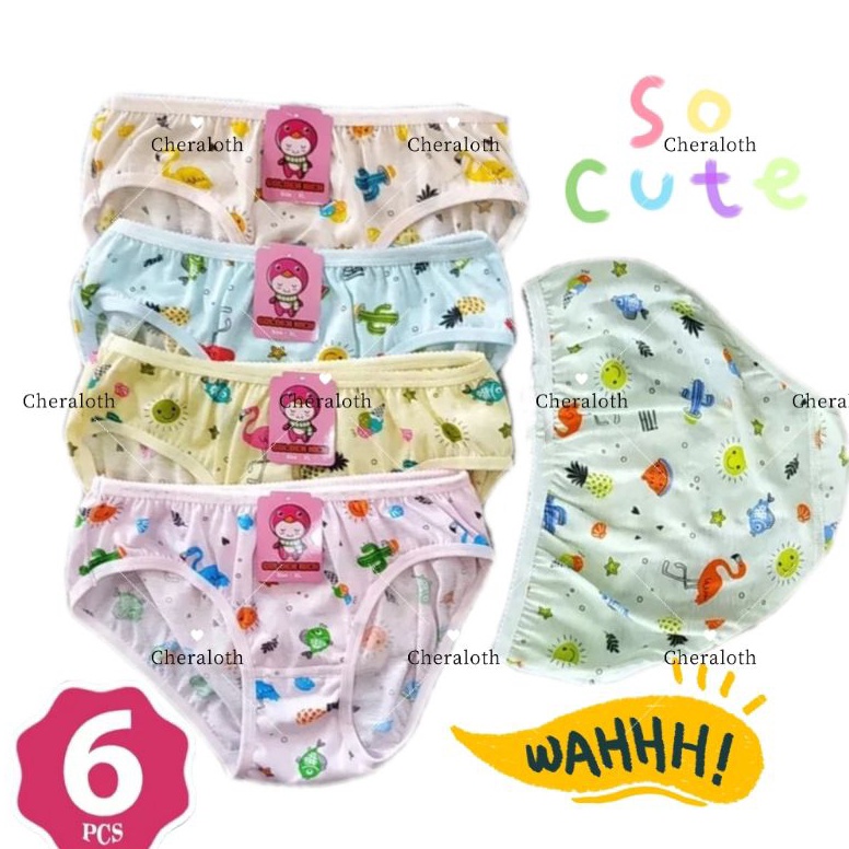 6 PCS CD Golden Nick Anak Perempuan  Motif Bergambar  Golden Nick 1187  Size M L XL  ART V7A8