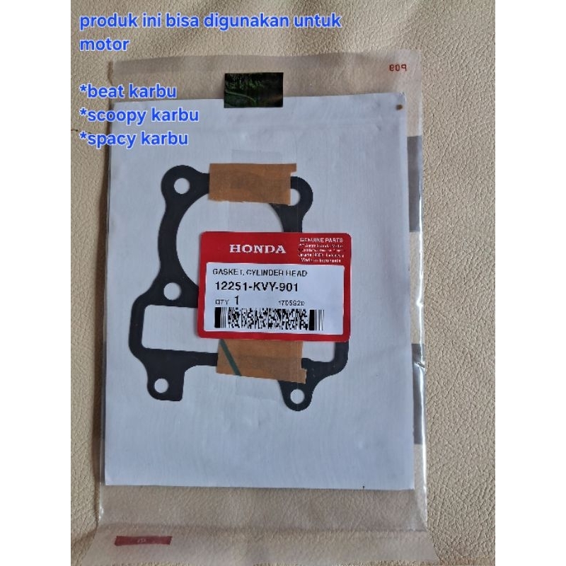 paking perpak beat karbu/scoopy karbu/spacy karbu/gasket cylinder head ori/12251-KVY-901 ori ahm