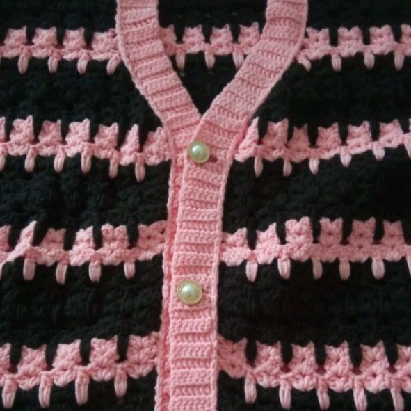 Cardigan cat blackpink ( cardigan rajut/crochet handmade)