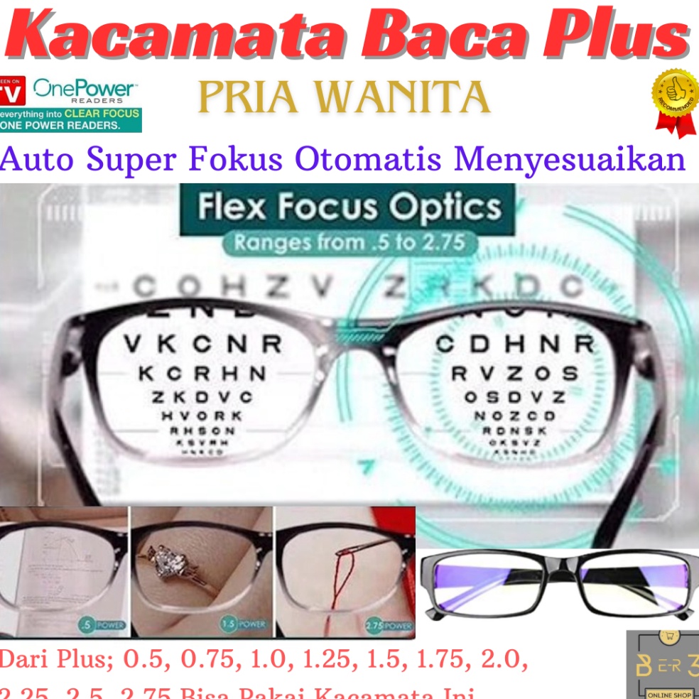 READY PROMO LAGI Kacamata Baca Plus Ajaib Pria Wanita Super Auto Focus Pembesar Huruf Adjusment One 