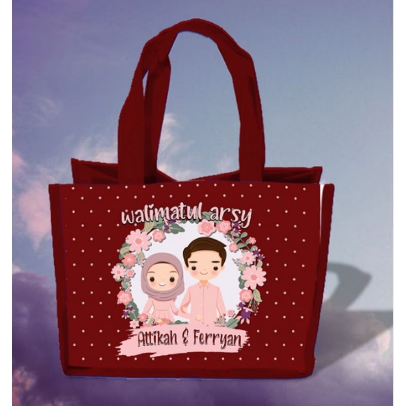 

Tas Souvenir Goodie Bag Tasyakuran Engagement / Pernikahan / Pengajian / Siraman / Custom Nama Foto