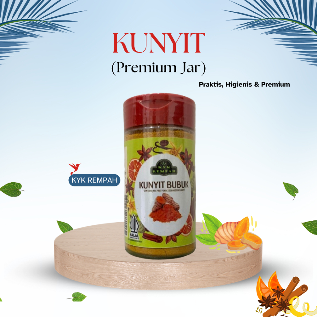 

Kunyit Bubuk Premium JAR | Tumeric Powder | Bumbu Dapur Praktis | KYK Rempah