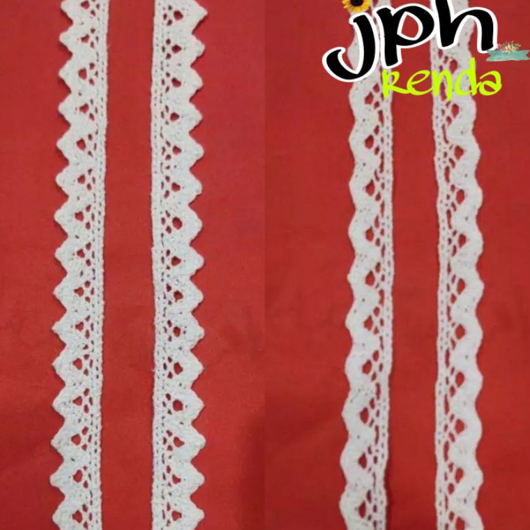 VIRAL Renda rajut lebar 15cm renda kait isi per roll 15yard