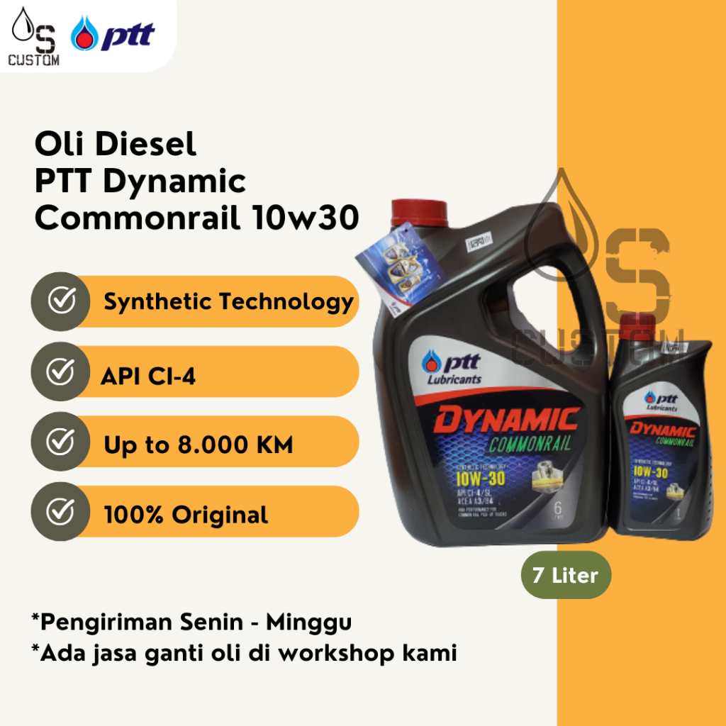 Oli Diesel PTT Dynamic 10w30 7L API CI 10W-30