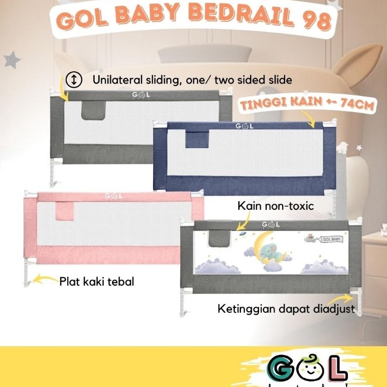 TREND TERBARU GOL Baby Bedrail Bedguard Pembatas Pengaman Pagar Dipan Kasur Ranjang Bayi Bed Rail Sa