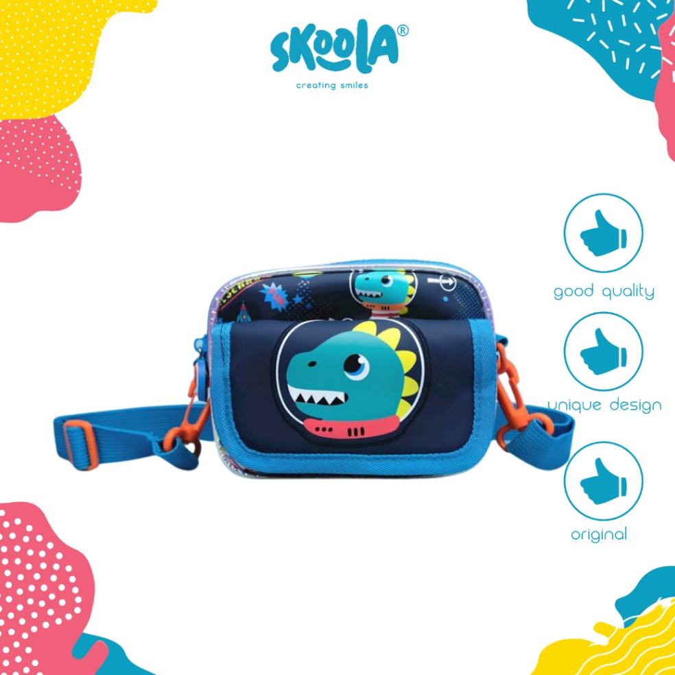 READY Skoola Tas Anak Laki  Laki PAUD Remaja Selempang Dinosaurus Bola  Mili